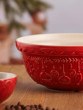 Load image into Gallery viewer, Mason Cash Red Deck the Halls Christmas Mixing Bowl Size 30 (Limited Edition)
