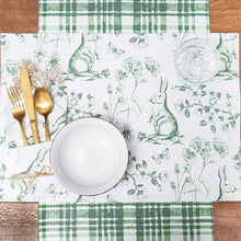 Load image into Gallery viewer, Easter Spring Greens Bunny Toile Napkin
