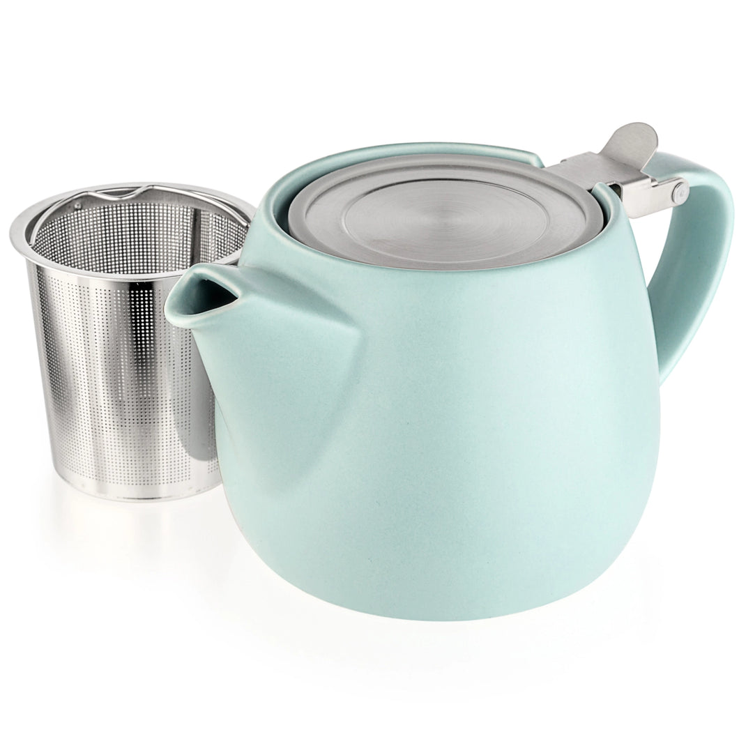 Pluto Porcelain Teapot with Metal Infuser (Turquoise)