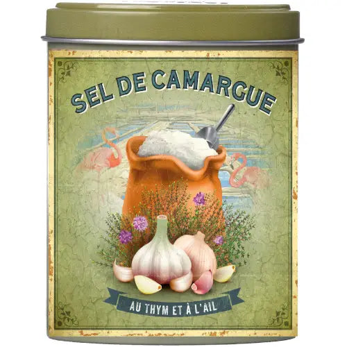 Esprit Provence Fine Salt from Camargue W/Thyme & Garlic Tin