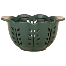 Load image into Gallery viewer, Matte Army Green Scallop Top Round Berry Basket with Handles
