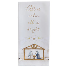 Load image into Gallery viewer, Away in the Manger &quot;All Is Bright&quot; Dishtowel
