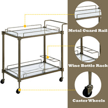 Load image into Gallery viewer, Aditya Mirrored &amp; Antique Brass Finish Serving Cart [Online Only]
