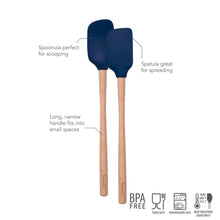 Load image into Gallery viewer, Flex-Core® Mini Spatula + Spoonula with Wood Handle [Online Only]
