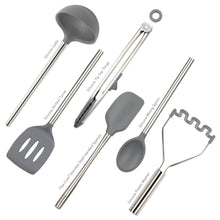 Load image into Gallery viewer, Silicone and Stainless Steel Utensils - Set of 6 [Online Only]

