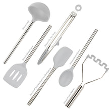 Load image into Gallery viewer, Silicone and Stainless Steel Utensils - Set of 6 [Online Only]
