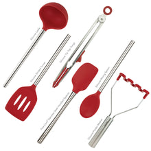 Load image into Gallery viewer, Silicone and Stainless Steel Utensils - Set of 6 [Online Only]
