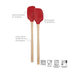 Load image into Gallery viewer, Flex-Core® Mini Spatula + Spoonula with Wood Handle [Online Only]

