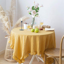 Load image into Gallery viewer, French Ruffled Border Cotton Woven Tablecloth [Online Only]
