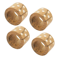 Load image into Gallery viewer, Handcrafted Dot Design Wooden Napkin Rings, Set of 4 [Online Only]
