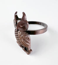 Load image into Gallery viewer, Perched Owl Metal Napkin Rings, Set of 4 [Online Only]
