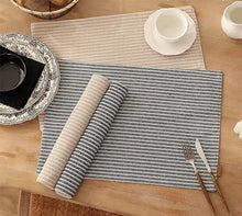 Load image into Gallery viewer, Fennco Styles Striped Two-Side Use Reversible Placemats, Set of 4 (2 Colors) [Online Only]
