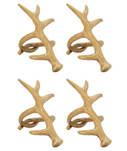 Load image into Gallery viewer, Rustic Antler Design Aluminum Napkin Rings, Set of 4 [Online Only]
