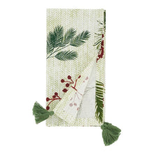 Load image into Gallery viewer, Pine Needle &amp; Red Berry Cotton Christmas Placemats &amp; Table Runner with Tassel 16"W x 72"L [Online Only]
