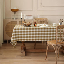 Load image into Gallery viewer, Plaid Woven 100% Cotton Tablecloth with Pom Pom [Online Only]
