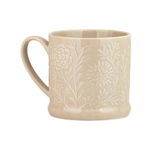 Load image into Gallery viewer, Embossed Floral Ceramic Mug 18 oz.
