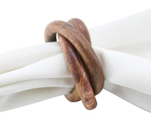 Load image into Gallery viewer, Natural Mango Wood Interlock Design Napkin Rings, Set of 4 [Online Only]
