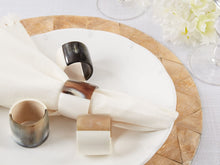 Load image into Gallery viewer, Handcrafted Buffalo Horn &amp; Resin Napkin Rings, Set of 4 [Online Only]
