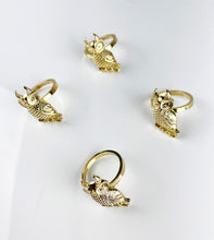 Load image into Gallery viewer, Perched Owl Metal Napkin Rings, Set of 4 [Online Only]
