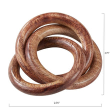 Load image into Gallery viewer, Natural Mango Wood Interlock Design Napkin Rings, Set of 4 [Online Only]
