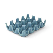 Load image into Gallery viewer, Speckled Blue Ceramic Egg Tray 12 Section
