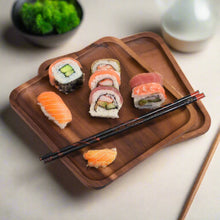 Load image into Gallery viewer, Acacia Wood Square Plates Set of 2 [Online Only]
