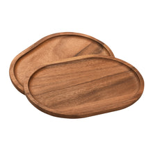 Load image into Gallery viewer, Acacia Wood Oval Plates Set of 2 [Online Only]
