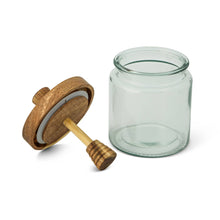 Load image into Gallery viewer, Glass Honey Jar w/ Acacia Dipper Lid 16.9 oz
