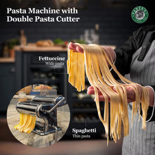 Load image into Gallery viewer, Fante's Silver Pasta Machine with Double Pasta Cutter
