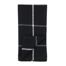 Load image into Gallery viewer, Black Windowpane Plaid Napkin
