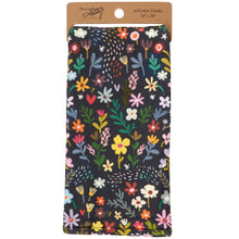 Load image into Gallery viewer, Dark Floral Kitchen Towel
