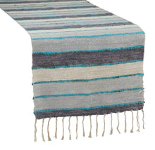 Load image into Gallery viewer, Woven Chindi Striped Fringe 100% Cotton Table Runner 16 x 72 Inch [Online Only]
