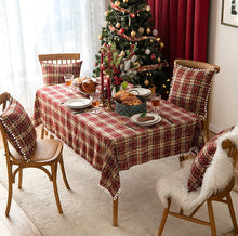 Load image into Gallery viewer, Classic Plaid Snowflake Holiday Tablecloth [Online Only]
