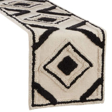 Load image into Gallery viewer, Textured Geometric Design Cotton Rug Shag Table Runner 16 x 72 Inch Rectangular [Online Only]
