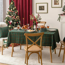 Load image into Gallery viewer, Classic Plaid Snowflake Holiday Tablecloth [Online Only]
