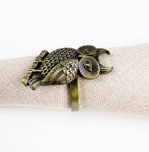 Load image into Gallery viewer, Perched Owl Metal Napkin Rings, Set of 4 [Online Only]
