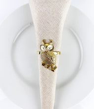 Load image into Gallery viewer, Perched Owl Metal Napkin Rings, Set of 4 [Online Only]
