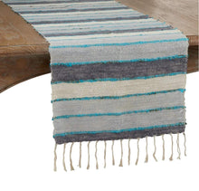 Load image into Gallery viewer, Woven Chindi Striped Fringe 100% Cotton Table Runner 16 x 72 Inch [Online Only]
