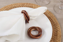 Load image into Gallery viewer, Natural Mango Wood Interlock Design Napkin Rings, Set of 4 [Online Only]
