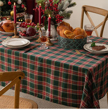 Load image into Gallery viewer, Classic Plaid Snowflake Holiday Tablecloth [Online Only]
