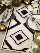 Load image into Gallery viewer, Textured Geometric Design Cotton Rug Shag Table Runner 16 x 72 Inch Rectangular [Online Only]
