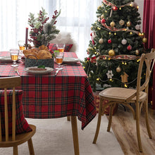 Load image into Gallery viewer, Classic Plaid Snowflake Holiday Tablecloth [Online Only]
