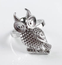 Load image into Gallery viewer, Perched Owl Metal Napkin Rings, Set of 4 [Online Only]
