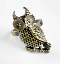 Load image into Gallery viewer, Perched Owl Metal Napkin Rings, Set of 4 [Online Only]
