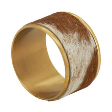 Load image into Gallery viewer, Elegant Cowhide Brass Napkin Rings, Set of 4 [Online Only]
