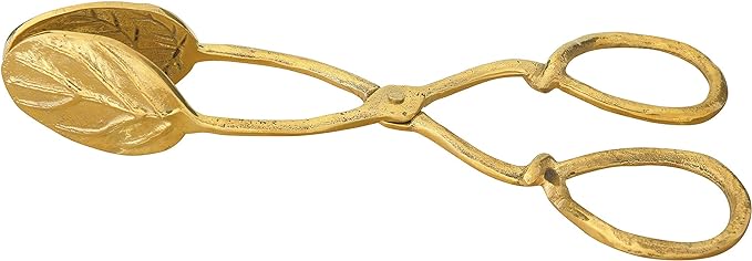 Embossed Brass Leaf Shaped Tongs