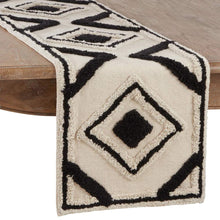 Load image into Gallery viewer, Textured Geometric Design Cotton Rug Shag Table Runner 16 x 72 Inch Rectangular [Online Only]
