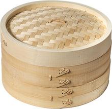 Load image into Gallery viewer, Two-Tier Bamboo Steamer

