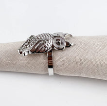 Load image into Gallery viewer, Perched Owl Metal Napkin Rings, Set of 4 [Online Only]
