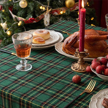 Load image into Gallery viewer, Classic Plaid Snowflake Holiday Tablecloth [Online Only]
